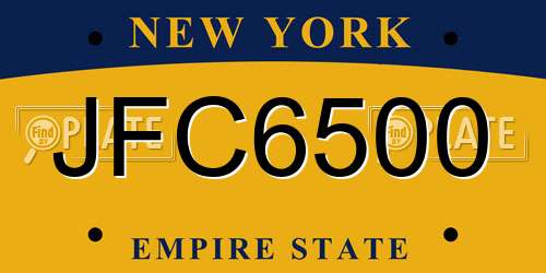 JFC6500 New York License Plate
