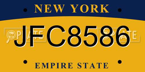 JFC8586 New York License Plate