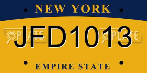 JFD1013 New York License Plate