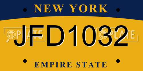 JFD1032 New York License Plate
