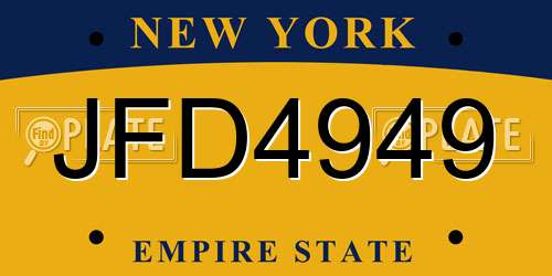 JFD4949 New York License Plate