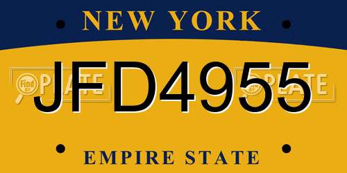 JFD4955 New York License Plate