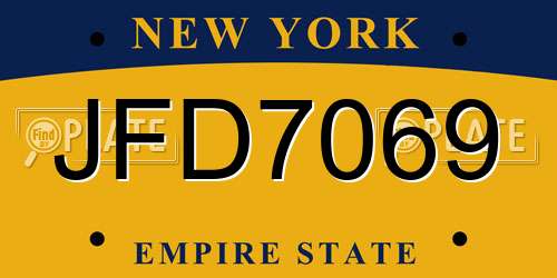 JFD7069 New York License Plate