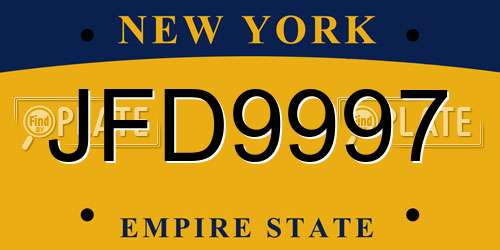 JFD9997 New York License Plate