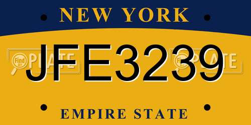 JFE3239 New York License Plate