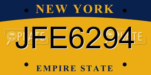 JFE6294 New York License Plate