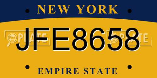 JFE8658 New York License Plate