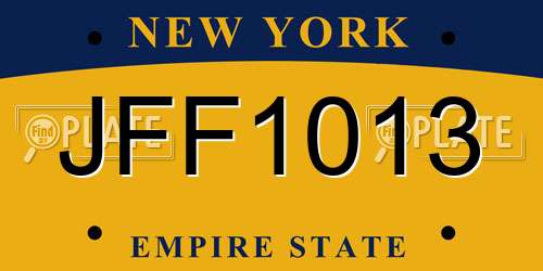 JFF1013 New York License Plate