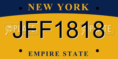 JFF1818 New York License Plate