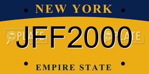 JFF2000 New York License Plate