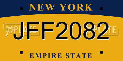 JFF2082 New York License Plate