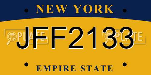 JFF2133 New York License Plate