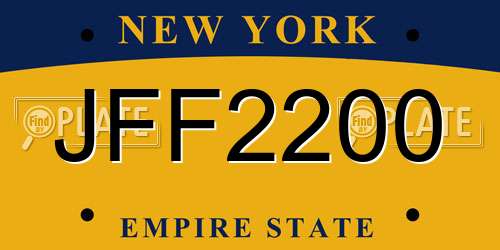 JFF2200 New York License Plate