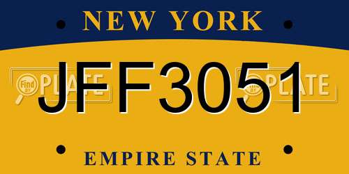 JFF3051 New York License Plate