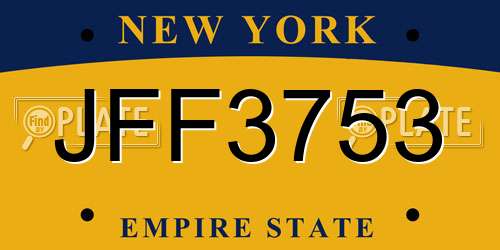 JFF3753 New York License Plate