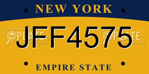 JFF4575 New York License Plate