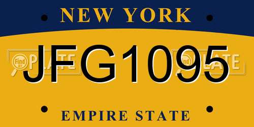 JFG1095 New York License Plate