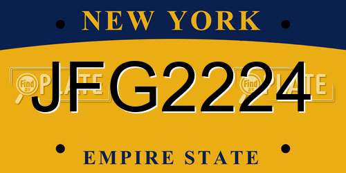 JFG2224 New York License Plate