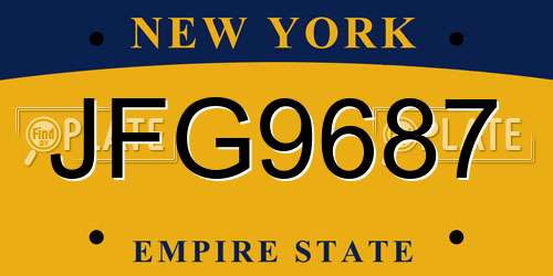 JFG9687 New York License Plate