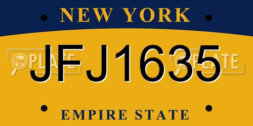 JFJ1635 New York License Plate