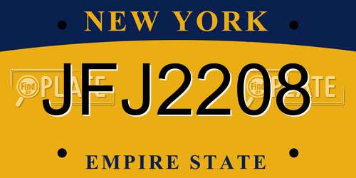 JFJ2208 New York License Plate