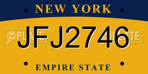 JFJ2746 New York License Plate