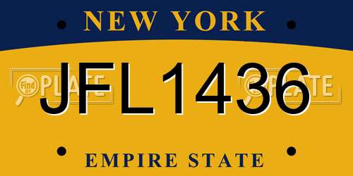 JFL1436 New York License Plate