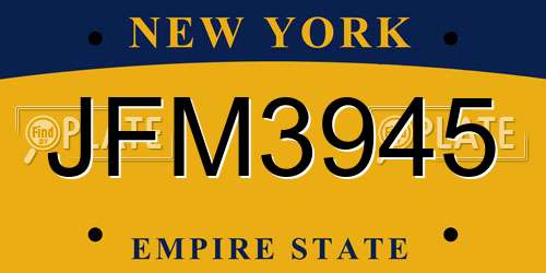 JFM3945 New York License Plate