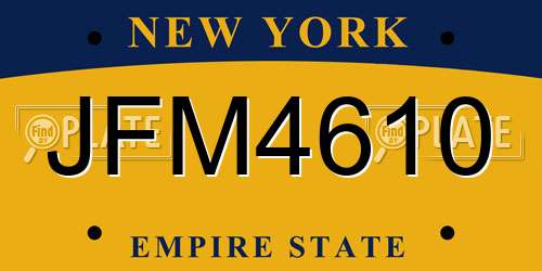 JFM4610 New York License Plate