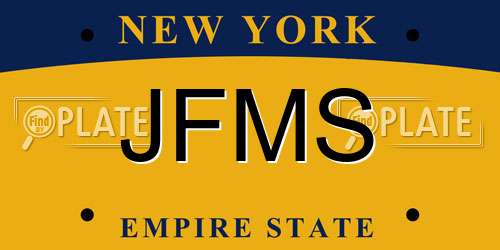 JFMS New York License Plate
