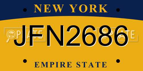 JFN2686 New York License Plate