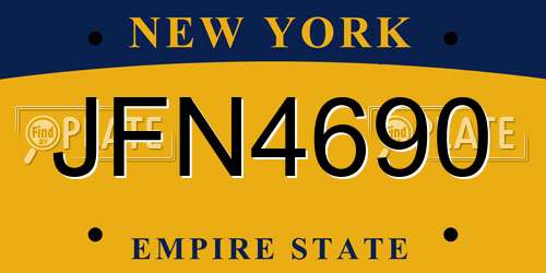 JFN4690 New York License Plate
