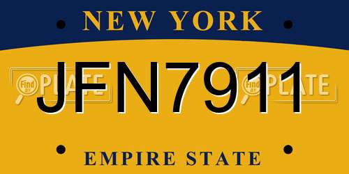 JFN7911 New York License Plate
