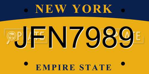 JFN7989 New York License Plate