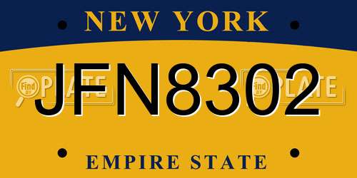 JFN8302 New York License Plate