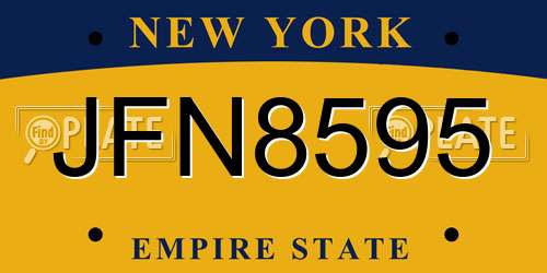 JFN8595 New York License Plate
