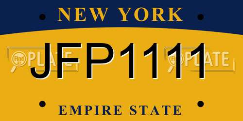 JFP1111 New York License Plate