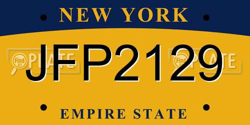 JFP2129 New York License Plate
