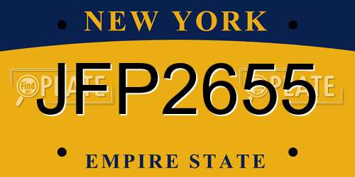 JFP2655 New York License Plate