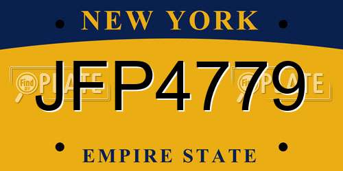 JFP4779 New York License Plate