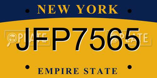 JFP7565 New York License Plate