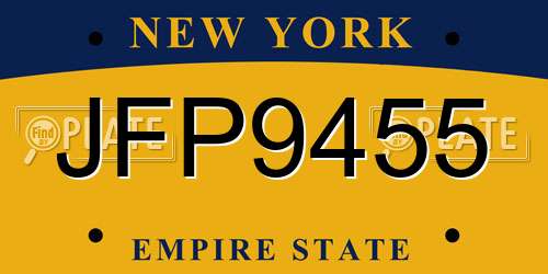 JFP9455 New York License Plate