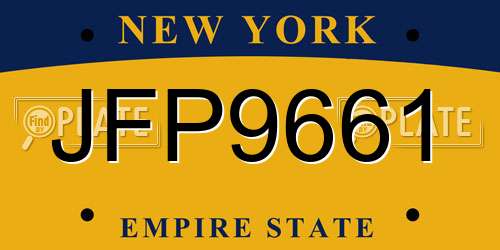 JFP9661 New York License Plate