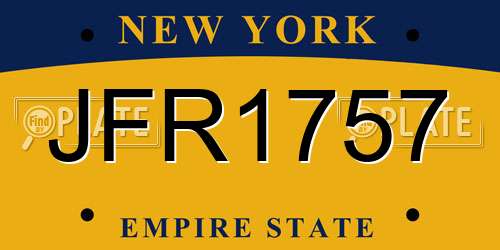 JFR1757 New York License Plate