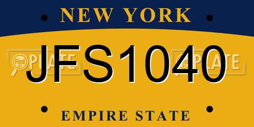 JFS1040 New York License Plate