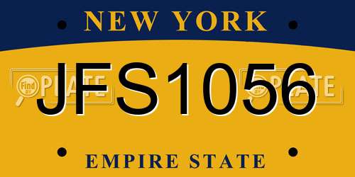 JFS1056 New York License Plate