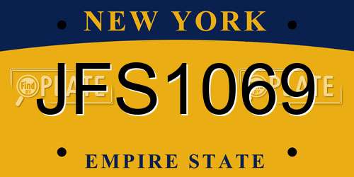 JFS1069 New York License Plate