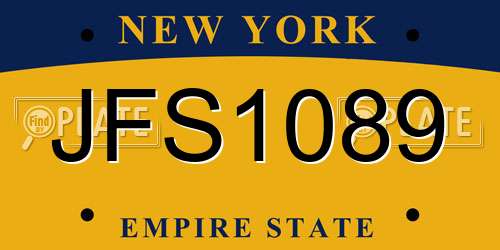 JFS1089 New York License Plate