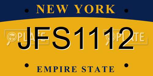 JFS1112 New York License Plate