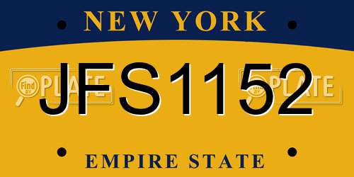 JFS1152 New York License Plate
